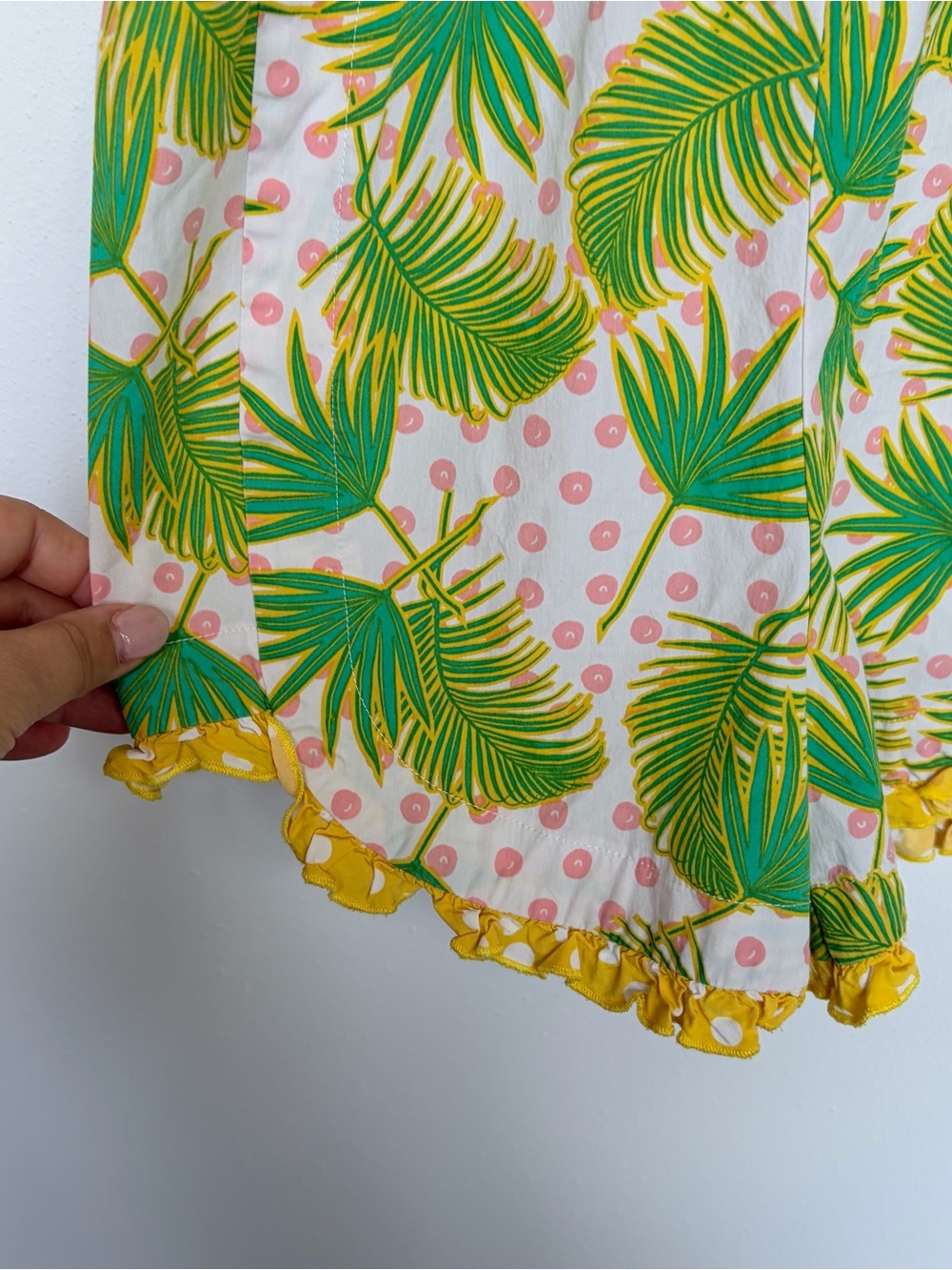 WildFlowers Girls Romper Size 10 Palm Leaf Tropical Print Ruffle Boutique - Picture 3 of 8